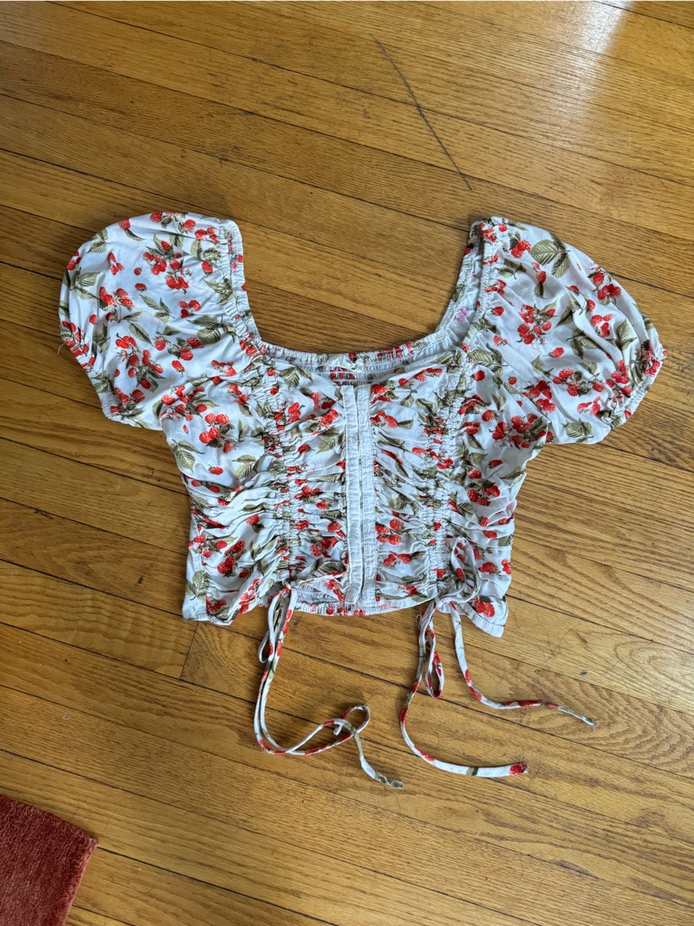 Raspberry Floral Corset Crop Top